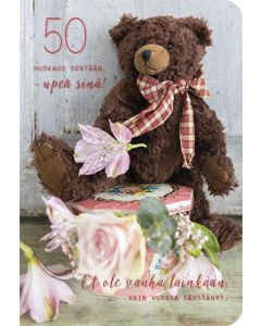 2-osainen onnittelu 50v