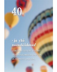 2-osainen onnittelukortti 40v