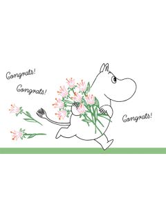 2-osainen rippikortti Muumi englanninkielinen