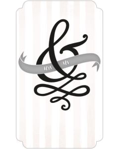 2-osainen hääkortti Englanninkielinen