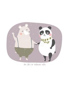 Ystävänpäiväkortti Lulu-Helina ruotsinkielinen