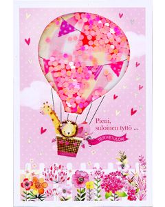 2-os vauvakortti tyttö paljetti