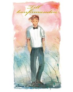 2-osainen rippikortti ruotsinkielinen Minna Immonen