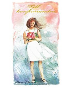 2-osainen rippikortti ruotsinkielinen Minna Immonen