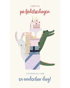 2-osainen lasten onnittelukortti Iisa Nuorttila ruotsinkielinen