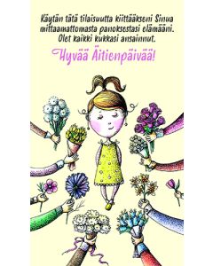2-osainen äitienpäiväkortti