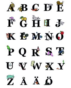 Juliste 60x80cm Aakkoset