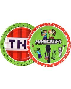 Lautanen 23cm Minecraft 8kpl