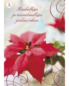 Joulukortti Syöpäsäätiö Roosa nauha