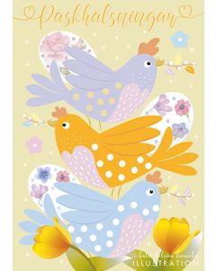 Pääsiäiskortti ruotsinkielinen Katri Kuusela