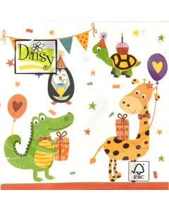 Lautasliina 33cm juhlivat eläimet 20 kpl