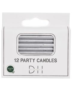 Kakkukynttilä hopea 12 kpl