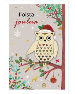 2-osainen joulukortti