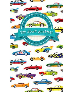 2-osainen lasten onnittelukortti ruotsinkielinen