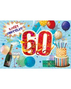 2-osainen onnittelu 60v