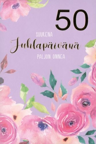 2-osainen onnittelukortti 50 v