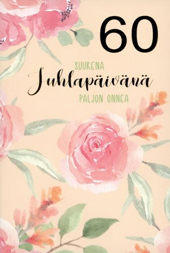 2-osainen onnittelukortti 60 v