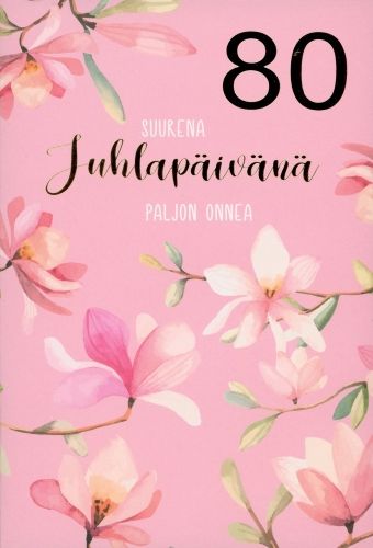 2-osainen onnittelukortti 80 v