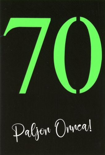 2-osainen onnittelukortti 70 v