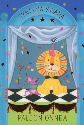 2-osainen lasten onnittelukortti