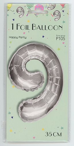 Folioilmapallo numero 9, 1 kpl