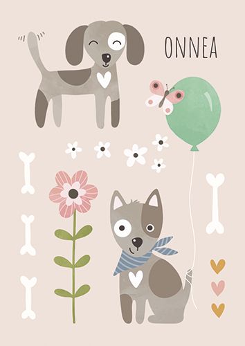 Postikortti lasten onnittelu