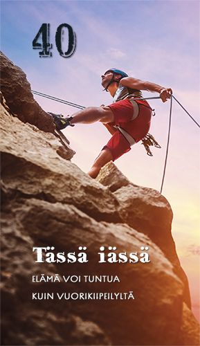 2-osainen onnittelukortti 40v