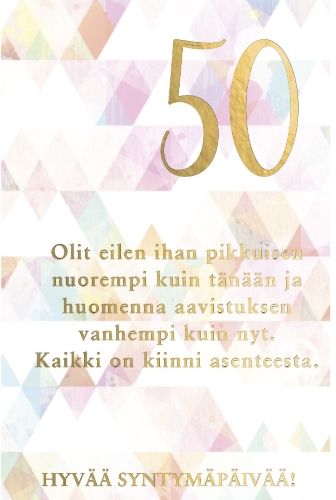 2-osainen onnittelu 50v