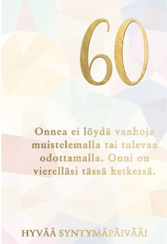 2-osainen onnittelu 60v