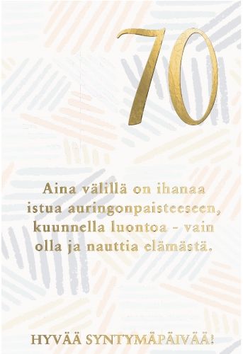 2-osainen onnittelu 70v