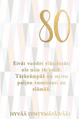 2-osainen onnittelu 80v