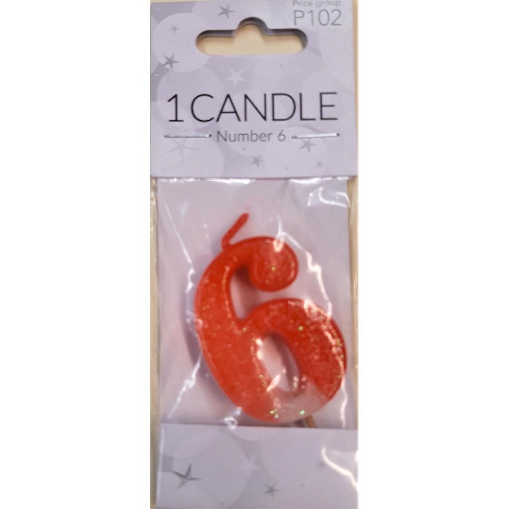 Kakkukynttilä 6, 1 kpl