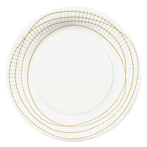 Kartonkilautanen 23cm kultaraita 8 kpl