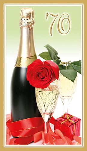 2-osainen onnittelukortti 70v