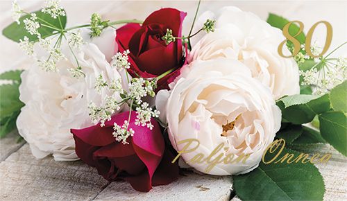 2-osainen onnittelu 80v