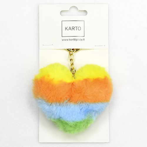 Avaimenperä sydän raita moniväri