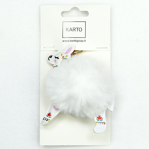 Avaimenperä laama valkoinen