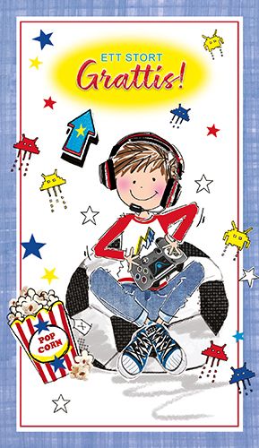 2-osainen lasten onnittelukortti ruotsinkielinen