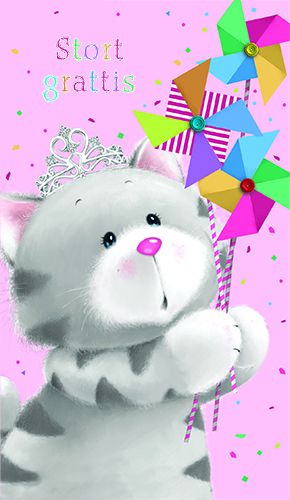 2-osainen lasten onnittelukortti ruotsinkielinen