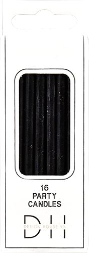 Kakkukynttilä musta 16 kpl