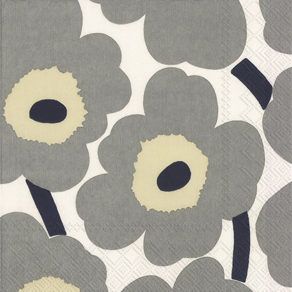 Servetti 33cm Marimekko UNIKKO harmaa valkoinen