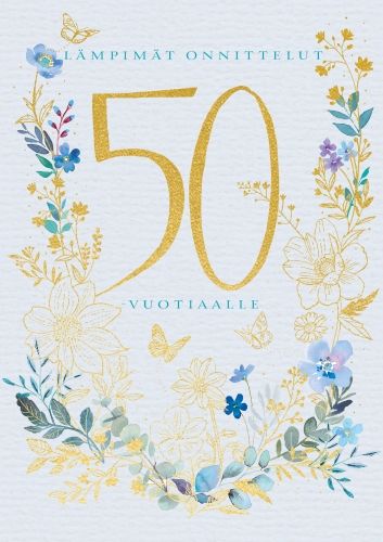 2-osainen onnittelu 50v