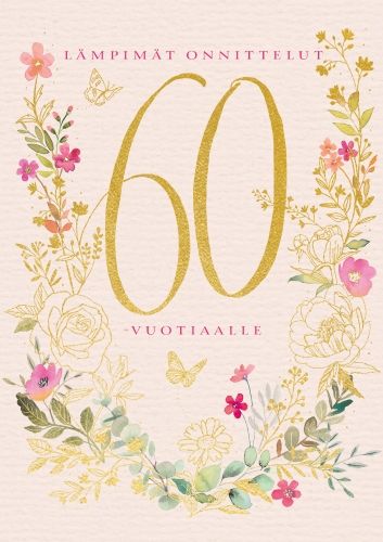 2-osainen onnittelu 60v