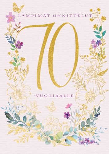 2-osainen onnittelu 70v