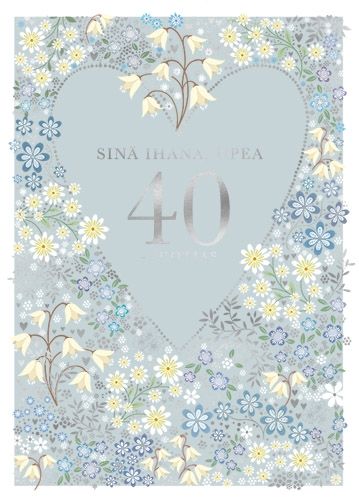 2-osainen onnittelu 40v