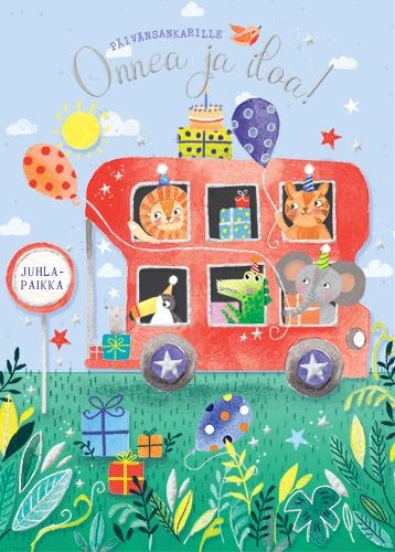 2-osainen lasten onnittelukortti