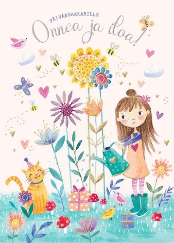 2-osainen lasten onnittelukortti