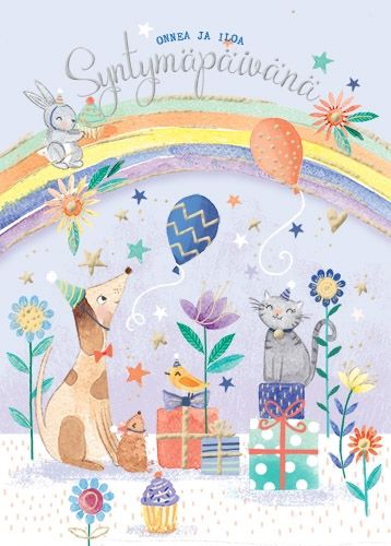 2-osainen lasten onnittelukortti