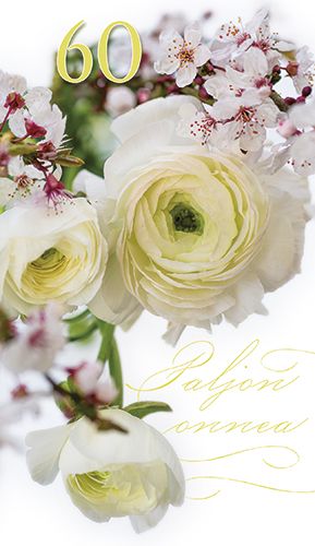 2-osainen onnittelukortti 60v