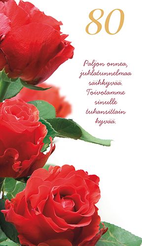 2-osainen onnittelukortti 80v